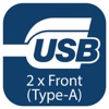 Dual Front USB (type-A) - (Charging / Music)