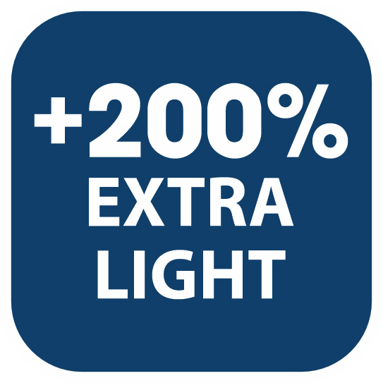 Up to 200% more light
