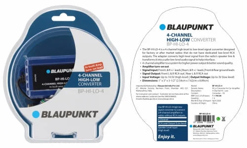 Blaupunkt BP-HI-LO-4 (4-CHANNEL HIGH-LOW CONVERTER)